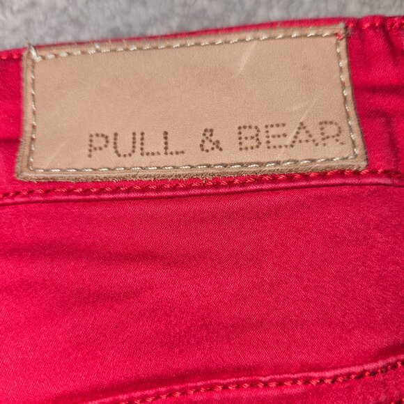 Pull & Bear Red Denim High-Waisted women's Shorts - Size 26 - Picture 3 of 8